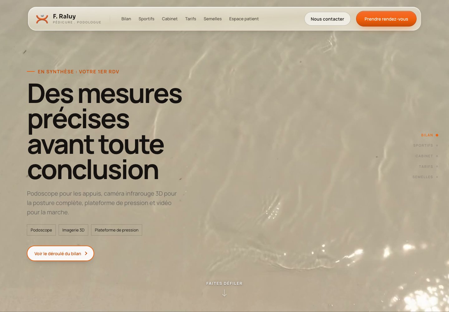 Podologie&nbsp;: Un site en ligne, au scroll interactif